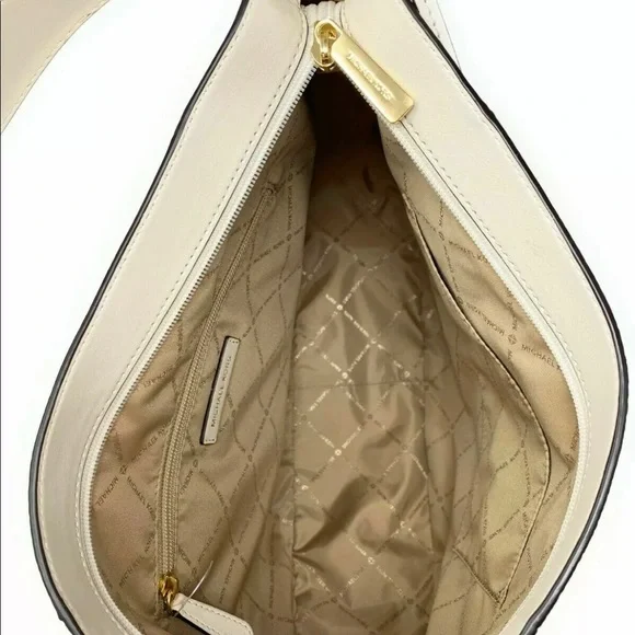 Michael Kors Brooke Large Hobo Shoulder Bag Ivory Leather - Picture 7 of 7